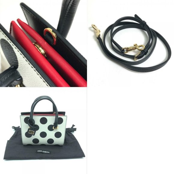 DOLCE&GABBANA Dot pattern Hand Bag Mini Shoulder Bag 2 way bag - Picture 12 of 12